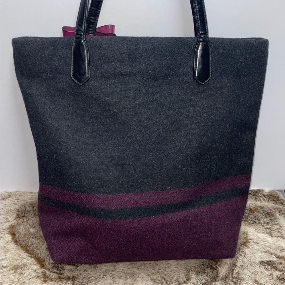 Coach Signature Stripe N/S Wool Tote - Picture 2 of 16